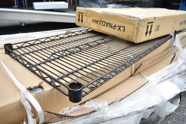 2 BRAND NEW SCRATCH AND DENT! Luxor LX-PNADJ-WH 25 1/2" Pneumatic Adjustable Height Lectern and Black Finish Wire Shelf. 2 Times Your Bid! May Be Missing Pieces.  - Image 4 of 4