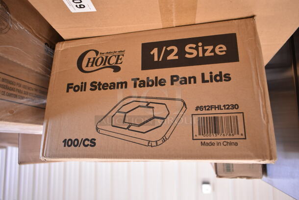 PALLET LOT of 28 BRAND NEW Boxes Including 394360M Noble Products Powdered Disposable Vinyl Gloves for Foodservice - 1000/Case, 4 Box 5004DNAPFLTN Choice Touchstone Natural Linen-Feel Flat-Packed Dinner Napkin 16" x 16" - 500/Case, 612FHL1230 Choice Foil Steam Table Pan Lid - Half Size - 100/Case, 500CC16HD 16 oz. Plastic Cold Cup - 1000/Case, 2 Box 626TS Solo 626TS Clear Flat Lid with Straw Slot - 1000/Case, 2 Box 795PTOKFT3 Choice Kraft Microwavable Folded Paper #8 Take-Out Container 6" x 4 5/8" x 2 1/2" - 300/Case, 2 Box 500TW12 Choice 12 oz. Translucent Thin Wall Plastic Cold Cup - 1000/Case, 274MOPBCKTYE Lavex Yellow Mop Bucket, 433L32C Choice Quart Size Natural Kraft Paper Bag - 500/Case, 130SVFRK480B Visions Silver 7" Heavy Weight Plastic Fork with Black Handle - 480/Case, C25UT1 Dart C25UT1 StayLock® 6 1/8" x 6 1/2" x 3 1/4" Clear Hinged Plastic 6" Square Container - 500/Case, LOOP-GREEN-EO Green Shopping Bags, Choice Medium Weight Black Wrapped Plastic Cutlery Set with Napkin - 250/Case. 28 Times Your Bid! - Image 3 of 12