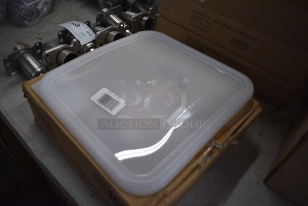ALL ONE MONEY! Lot of 6 BRAND NEW IN BOX! Rubbermaid White Poly Lids! 11.5x10.5x0.5 - Image 2 of 2