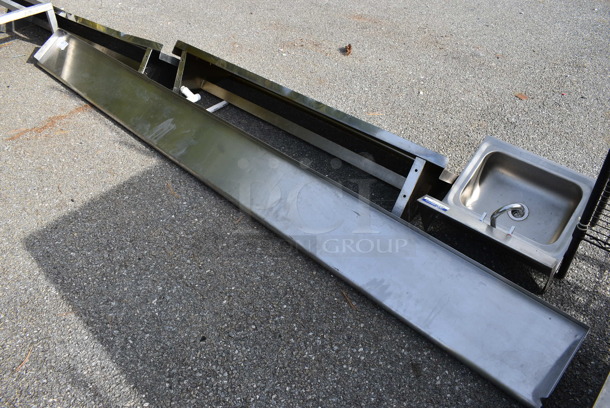 Stainless Steel Shelf w/ Wall Mount Brackets. 120x10x8 - Image 1 of 4