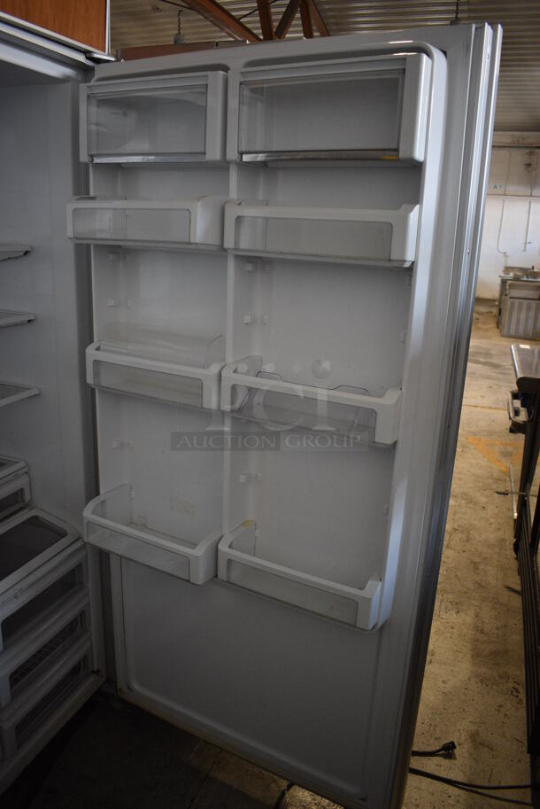 GE Monogram Wood Pattern Single Door Cooler. 36x27x83. Tested and Powers On But Temps at 56 Degrees - Image 2 of 5