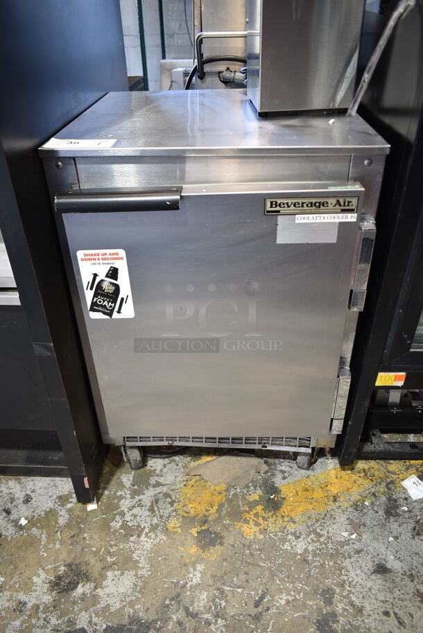 Beverage Air UCR20 Stainless Steel Commercial Single Door Undercounter Cooler on Commercial Casters. 115 Volts, 1 Phase. Tested and Working! - Image 1 of 4
