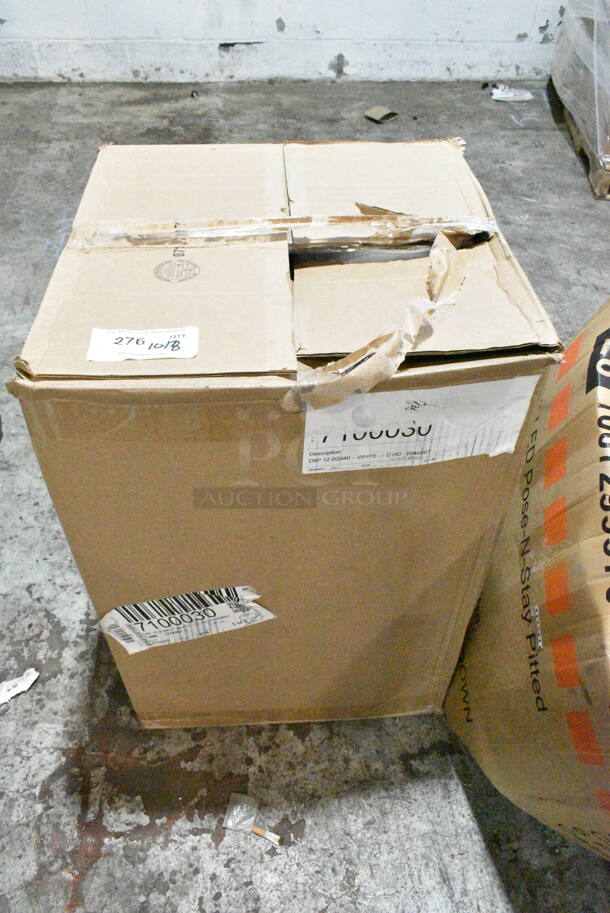 BRAND NEW SCRATCH AND DENT! Box of 40 Poly 3 Gallon White HDPE Ice Cream Tub - Image 2 of 4