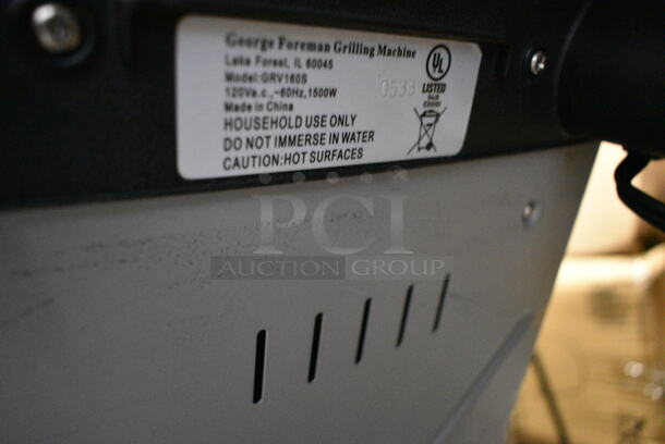 George Foreman GRV160S Metal Countertop Lean Mean Grilling Machine. 120 Volts, 1 Phase. Tested and Working! - Image 3 of 4