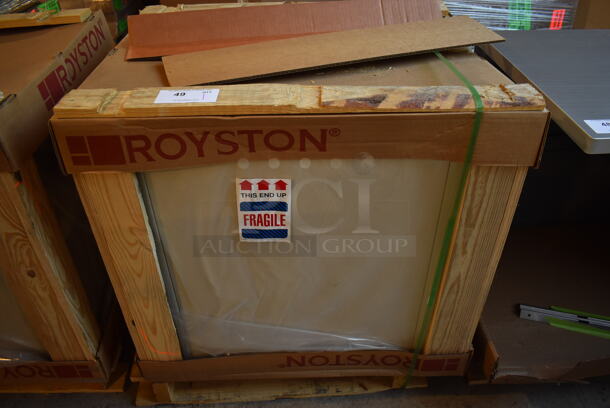 BRAND NEW! Royston 62129095-296 Gray Wood Pattern Single Door Metal Cabinet. 24x30x27