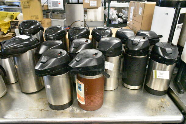 14 Stainless Steel Air Pots. Including 10x7x15. 14 Times Your Bid!  - Image 1 of 10
