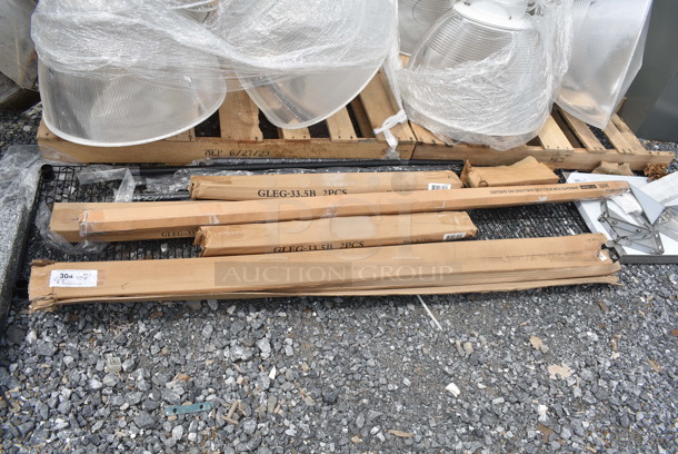 7 BRAND NEW SCRATCH AND DENT! Items; 3 Box of 2 GLEG-33.5B Legs, Lavex Uprights for Boltless Shelving No Shelf, Black Finish Wire Shelf. 7 Times Your Bid! - Image 1 of 9