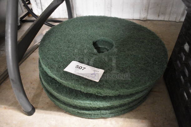 5 Green Round Cleaning Pads. 18x18x0.5. 5 Times Your Bid!