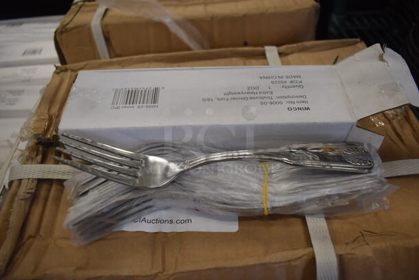 50 Boxes of 12 BRAND NEW! Winco 0006-05 Stainless Steel Toulouse Dinner Forks. 8". 50 Times Your Bid! - Image 2 of 3