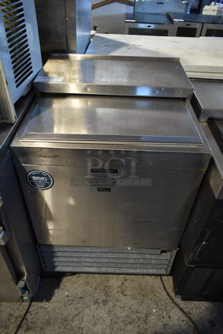 Perlick 8340UL Stainless Steel Commercial Back Bar Bottle Cooler w/ Sliding Lid. 115 Volts, 1 Phase. Tested and Powers On But Does Not Get Cold