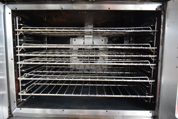 2 Vulcan ENERGY STAR Stainless Steel Commercial Natural Gas Powered Full Size Convection Ovens w/ View Through Doors, Metal Oven Racks and Thermostatic Controls on Commercial Casters. 2 Times Your Bid! - Image 7 of 11