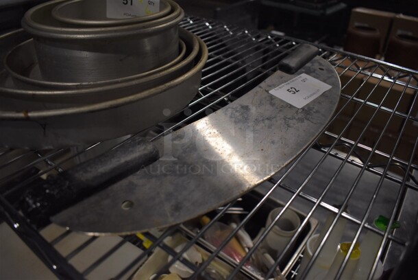 Stainless Steel Rocking Pizza Pie Cutter. 21x1x5 - Image 1 of 3