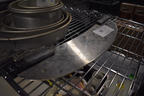 Stainless Steel Rocking Pizza Pie Cutter. 21x1x5