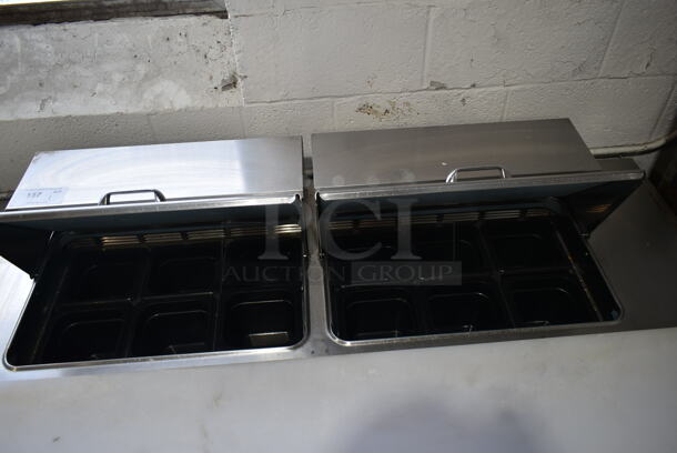 Delfield UCD4464N-12-DD5 Stainless Steel Commercial Sandwich Salad Prep Table Bain Marie Mega Top w/4 Drawers. 115 Volts, 1 Phase. Tested and Powers On But Does Not Get Cold - Image 4 of 8
