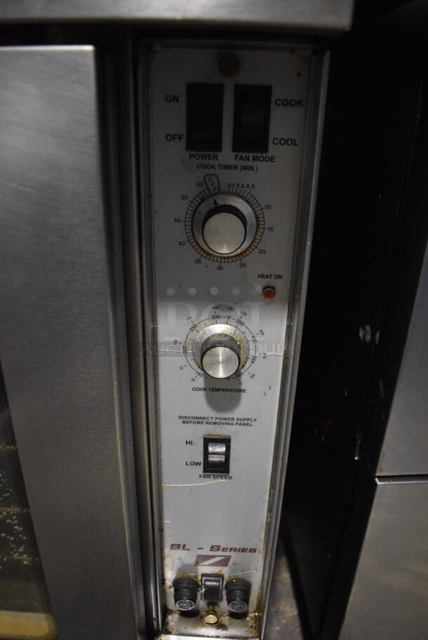 2 Southbend SL Series Stainless Steel Commercial Electric Powered Full Size Convection Ovens w/ View Through Doors, Metal Oven Racks and Thermostatic Controls on Commercial Casters. 208-250 Volts. 41x31x64. 2 Times Your Bid! - Image 5 of 6