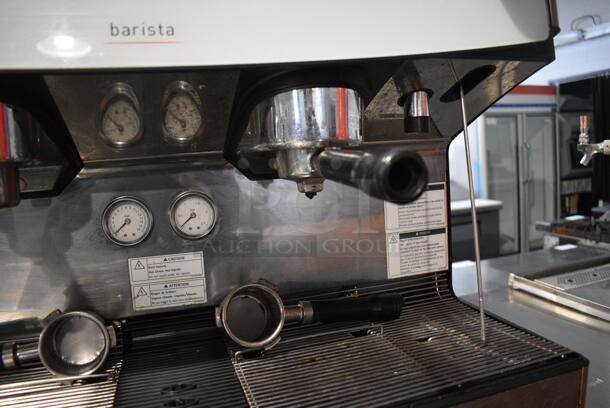 Schaerer Barista Stainless Steel Commercial Countertop 2 Group Espresso Machine w/ 4 Portafilters, 2 Steam Wands and 2 Hoppers. 208 Volts, 1 Phase. 29x22x30 - Image 7 of 8