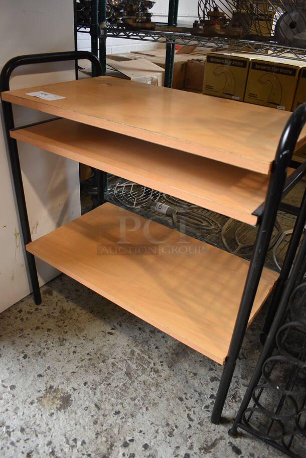 Metal and Wood Pattern Shelving Unit. 30x16x33 - Image 3 of 3