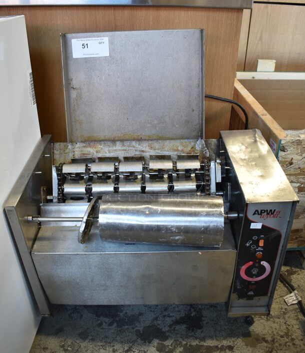 APW Wyott Stainless Steel Commercial Countertop Vertical Toaster. Missing Parts. 115 Volts, 1 Phase. Tested and Working!