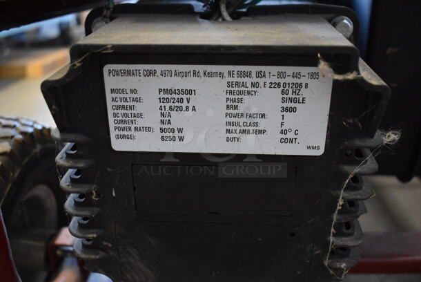 Coleman PM0435001 Powermate Portable Generator. 39x28x26 - Image 7 of 7