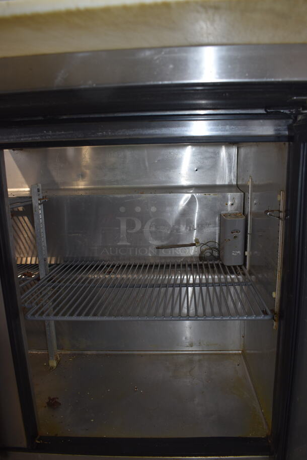 2015 Model True TSSU-72-30M-B-ST Commercial Stainless Steel Sandwich/Salad Prep Table With Overhead Shelving And Refrigerated Base With Steel Racks. 115V/1 Phase. Tested And Working! - Image 8 of 9
