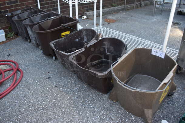 7 Various Brown Poly Mop Buckets. Includes 15x20x17. 7 Times Your Bid!