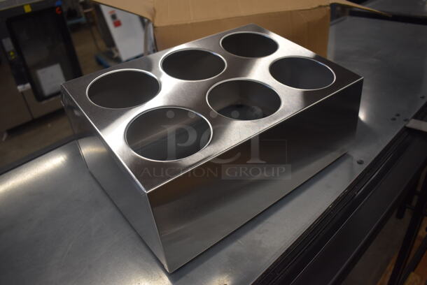 BRAND NEW IN BOX! Winco FC-6H Stainless Steel Countertop Flatware Holder. 15x12x8 - Image 2 of 4