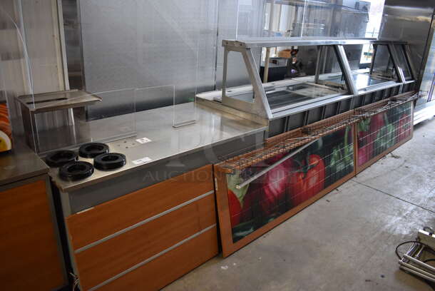 Duke Stainless Steel Commercial Subway Sandwich Make Line Prep Line w/ Front Panels, Lowering Sneeze Guard and In Counter Cup Dispensers. 206x34.5x78 - Image 2 of 10
