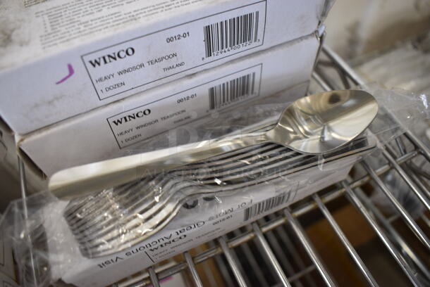 48 BRAND NEW IN BOX! Winco 0012-01 Stainless Steel Heavy Windsor Teaspoons. 6