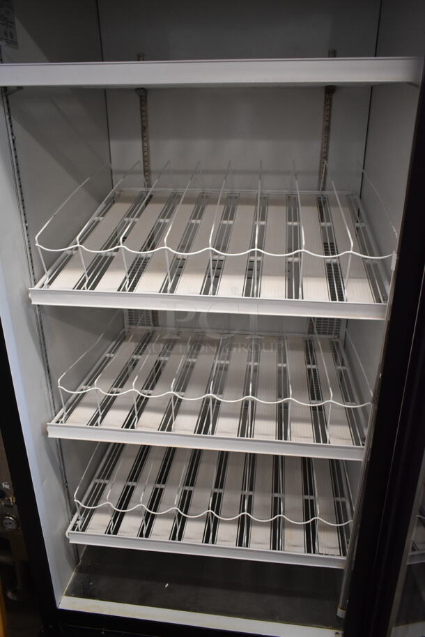 Habco ESM28 Metal Commercial Single Door Reach In Cooler Merchandiser w/ Poly Coated Racks. 115 Volts, 1 Phase. Tested and Powers On But Does Not Get Cold - Image 2 of 3