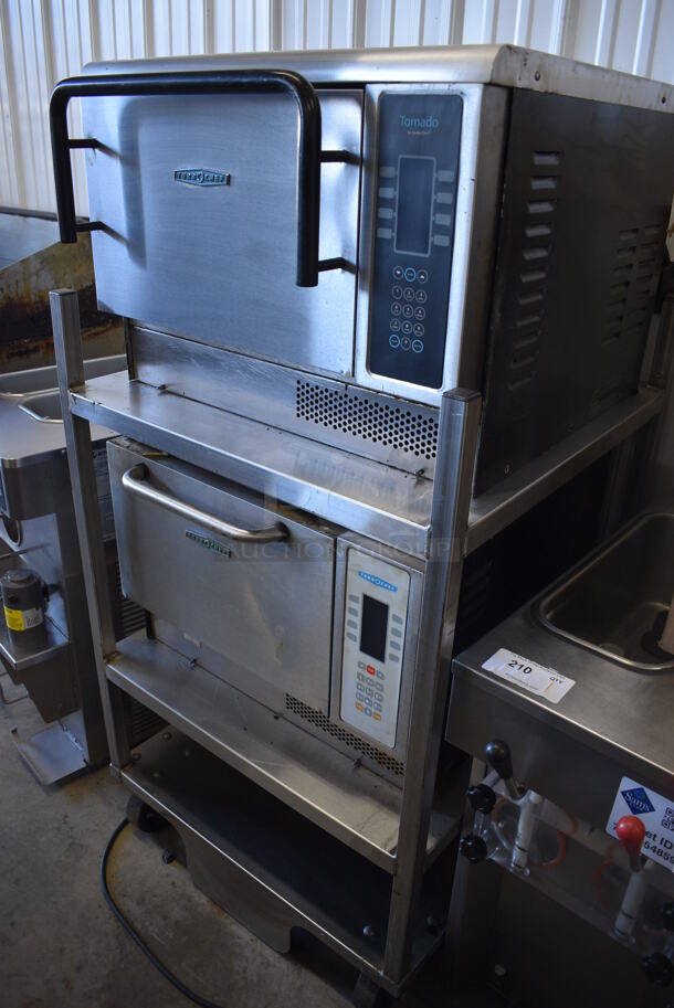 2 Turbochef Model NGCD6 Tornado Stainless Steel Commercial Countertop Electric Powered Rapid Cook Ovens on Stainless Steel Commercial 2 Tier Equipment Stand on Commercial Casters. 208/240 Volts, 1 Phase. 30x30x60. 2 Times Your Bid! - Image 3 of 7