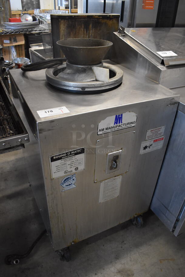 Round O Matic R-900 Stainless Steel Commercial Floor Style Dough Rounder on Commercial Casters. 120 Volts, 1 Phase. 24x24x43. Tested and Working! - Image 2 of 6