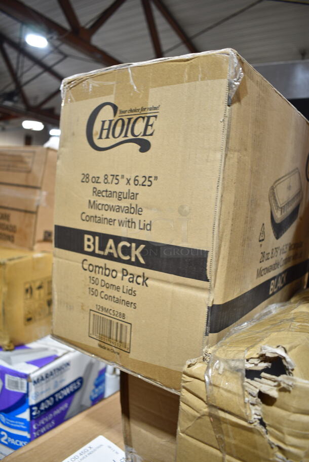 PALLET LOT of 20 BRAND NEW Boxes Including 2 Box 130D66UF Choice 6 1/2" x 6 1/4" Unprinted Plastic Deli Saddle Bag with Flip Top - 2000/Case, 500COLLAR Choice Printed Coffee Cup Sleeve, 795PTOWHT4 Choice 7 7/8 x 5 1/2" x 3 1/2" White Microwavable Folded Paper #4 Take-Out Container - 160/Case, 500CC9 Choice 9 oz. Clear PET Customizable Plastic Squat Cold Cup - 1000/Case, 127RD16BULK Choice 16 oz. Customizable Microwavable Translucent Round Deli Container - 500/Case, 2 Box 612W65 Choice Insulated Foil Sandwich Wrap Sheets 14" x 16" - 1000/Case, 600UT2472S Regency Adjustable Stainless Steel Work Table Undershelf for 24" x 72" Tables - 18 Gauge, 129MCS28B Choice 28 oz. Black Rectangular Microwavable Heavy Weight Container with Lid 8 3/4" x 6 1/4" x 1 3/4" - 150/Case, 5014046XXH Lavex Pro 45 Gallon 3 Mil 40" x 46" Low Density Heavy-Duty Industrial Contractor Black Trash Bag / Can Liner - 50/Case, 500MFTN Lavex Natural Brown Kraft M-Fold (Multifold) Towel - 4000/Case, 654358115 Boska Friends 16 1/2" Extra-Large Round Beech Wood Serving Board with Handle, 2 Count Donut Boxes, 5008W Choice 8 oz. Tall White Poly Paper Hot Cup - 1000/Case, 622KPT400 Regency 400 lb. Keg and Pail Truck KPT-400, 215PCGDCAP CaterGator Rotomolded Extreme Outdoor Cooler / Ice Chest Drain Cap, AP241029 All Points 24-1029 10 1/2" Cast Iron Front Top Range Burner, 612FL4OZCO Choice 4 oz. Round Foil Ramekin Cup with Board Lid - 500/Case, Axe Handle. 20 Times Your Bid! - Image 5 of 12