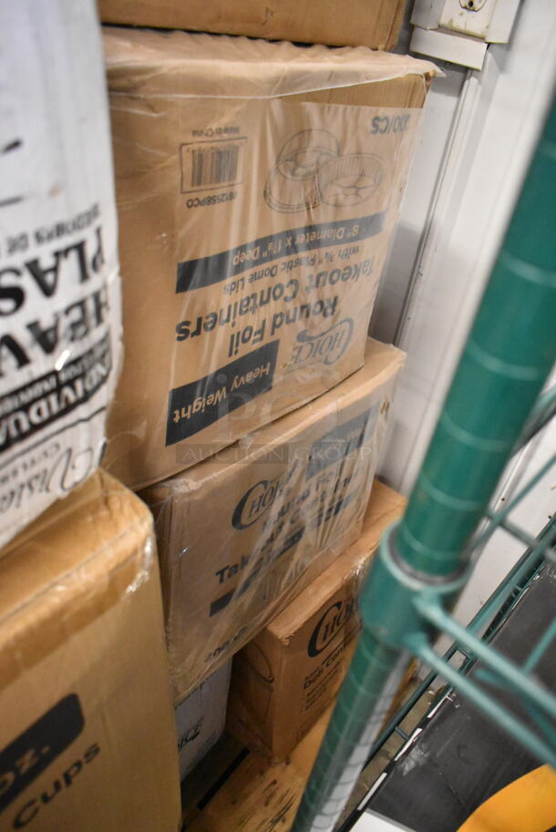 PALLET LOT of 20 BRAND NEW Boxes Including Tuxton BPM-135L 13.5 oz. Porcelain White Newport China Mug - 36/Case, Tuxton ALF-0303 Alaska 3 oz. Stackable Bright White China Espresso Cup - 36/Case, 127P150C Choice 1.5 oz. Clear Plastic Souffle Cup / Portion Cup - 2500/Case, 5002CPTENAT Lavex 2-Ply Natural Kraft Center Pull Paper Towel 510' Roll - 6/Case, 130BKFSNSPH Visions Wrapped Black Heavy Weight Cutlery Pack with Knife, Fork, Spoon, Napkin S&P  - 500/case, 2 Box 130HBKCUTFW Visions Individually Wrapped Black Heavy Weight Plastic Fork - 1000/Case, 760SOUP6WB Choice 6 oz. White Double Poly-Coated Paper Food Cup - 1000/Case, 795PTOKFTW3 Choice 8 1/2" x 6" x 2 1/2" Kraft Folded Paper #3 Take-Out Container with Window - 160/Case. 20 Times Your Bid! - Image 10 of 10