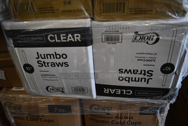 PALLET LOT of 20 BRAND NEW Boxes Including Dart 50HT1 5" x 5" x 3" White Foam Hinged Lid Container - 500/Case, 245CCGR10BL Baker's Lane 10" White Corrugated Grease-Resistant Cake Circle - 100/Case, 2 Box Dart Quiet Classic Plates, 2 500TW7 Choice 7 oz. Translucent Thin Wall Plastic Cold Cup - 2500/Case, 2 Box 485WJ10TN Choice 10 1/4" Jumbo Translucent Wrapped Straw - 2000/Case, Choice 16 oz Deli Container, 3 Box 5013858 Lavex Li'l Herc 55-60 Gallon 1.2 Mil 38" x 58" Low Density Medium-Duty Black Trash Bag / Can Liner - 100/Case, 433BR25SHBGC Choice 25 lb. Shorty Natural Kraft Paper Bag - 500/Case, 4 Box 8.5" Smooth Wall Paper Plates, 127P150C Choice 1.5 oz. Clear Plastic Souffle Cup/ Portion Cup. 20 Times Your Bid! - Image 6 of 12