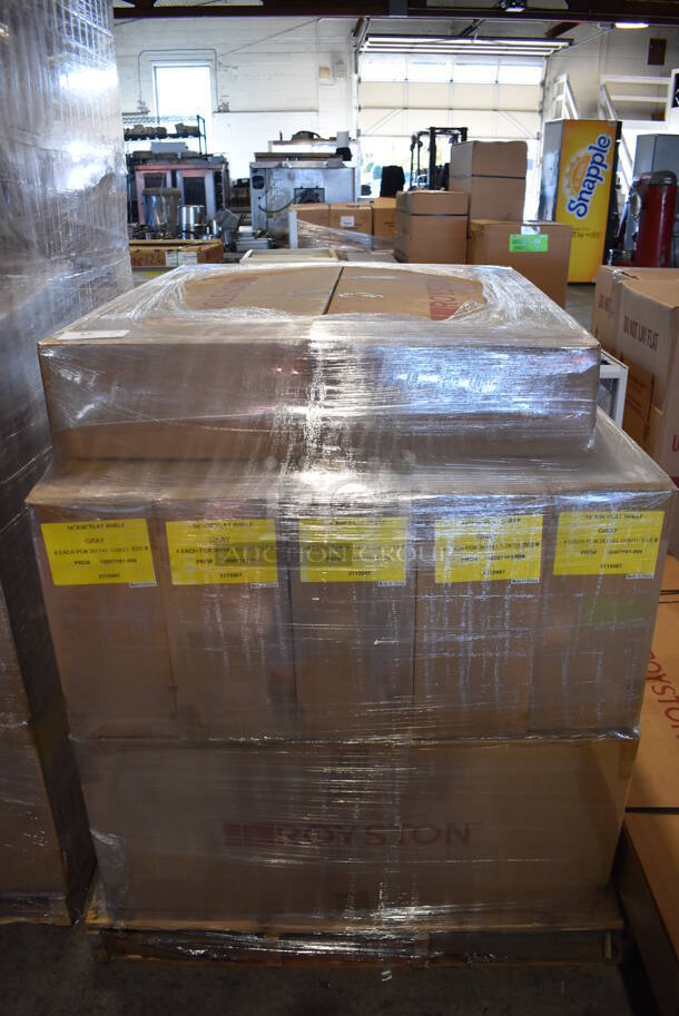 PALLET LOT OF 12 BRAND NEW IN BOX! Royston Gray 14x36 Flat Shelves. 4 In Each Box. - Image 7 of 7