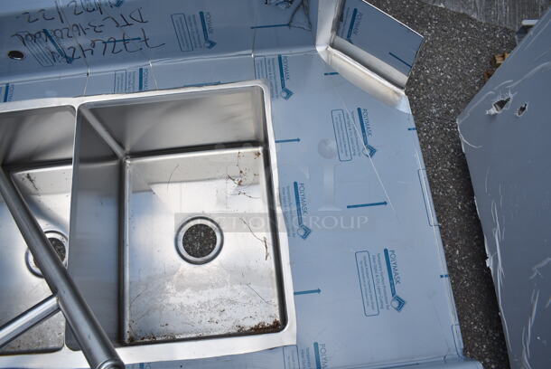 BRAND NEW! Advance Tabco DTC-3-1620-66L Stainless Steel 3 Bay Dishwasher Table. Bays 16x20x12 - Image 4 of 8