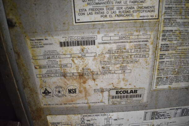 Pitco Frialator SSPG14 Solstice Supreme Stainless Steel Commercial Floor Style Natural Gas Powered Pasta Cooker on Commercial Casters. 60,000 BTU.  - Image 7 of 7