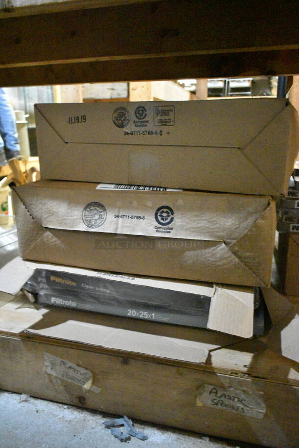 ALL ONE MONEY! Tier Lot of Various Items Including 3M Filters,20x25x1 Filters, Metal Baking Pans and Poly Tongs. (basement)  - Image 10 of 12