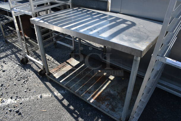 Stainless Steel Table w/ Metal Under Shelf. 48x30x35