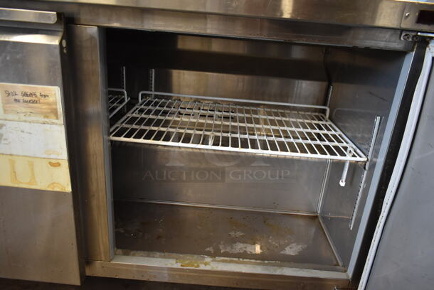 Avantco 178TUC60R Stainless Steel Commercial 2 Door Undercounter Cooler on Commercial Casters. 115 Volts, 1 Phase. Tested and Powers On But Does Not Get Cold
 - Image 8 of 8