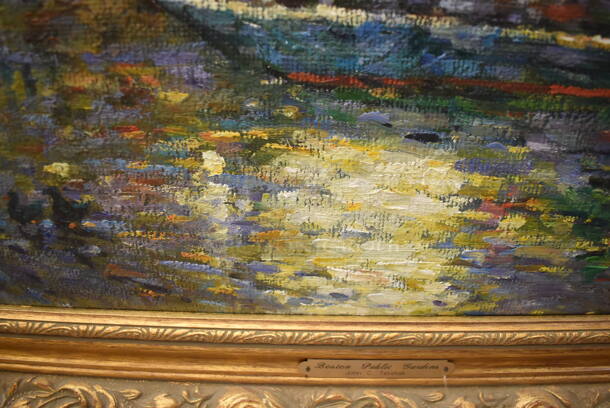 Framed Canvas Painting Reproduction of Boston Public Gardens by John C Terelak From Art Dealer Ed Mero! - Image 9 of 10