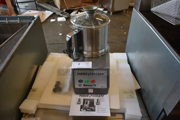 BRAND NEW SCRATCH AND DENT! Robot Coupe Blixer 3 Series D Stainless Steel Commercial Countertop Food Processor w/ Bowl, Lid and S Blade. 120 Volts, 1 Phase. Tested and Working! - Image 2 of 11
