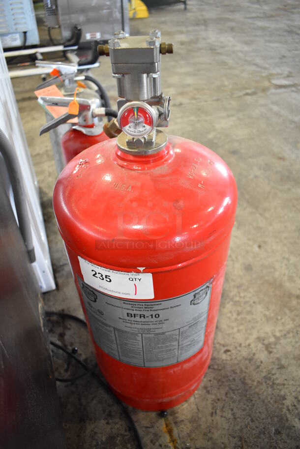 Buckeye BFR-10 Metal Fire Suppression Tank. 11x11x28. Buyer Must Pick Up - We Will Not Ship This Item. 
