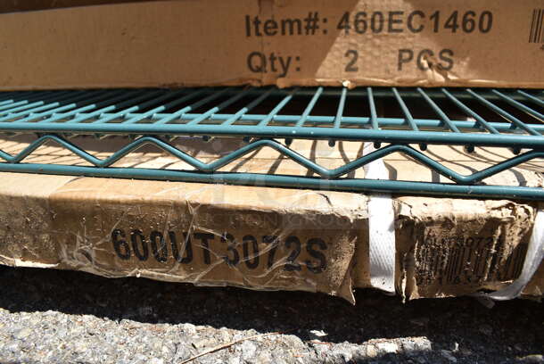4 BRAND NEW SCRATCH AND DENT! Items; 2 Boxes of 2 Regency 460EC1460 14" x 60" NSF Chrome Wire Shelf, Regency 600UT3072S Adjustable Stainless Steel Work Table Undershelf for 30" x 72" Tables - 18 Gauge and Grene Wire Rack. 4 Times Your Bid! - Image 5 of 6