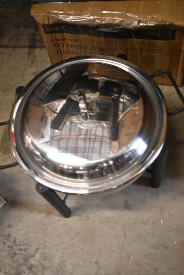 3 BRAND NEW SCRATCH AND DENT! Acopa 6 Qt. Wrought Iron Pillar Round Chafer. 3 Times Your Bid! - Image 3 of 7