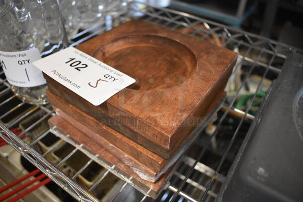5 Wooden Coasters. 6.5x6.5x1. 5 Times Your Bid! - Image 2 of 3