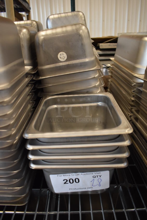 36 Stainless Steel 1/6 Size Drop In Bins. 1/6x4. 36 Times Your Bid! - Image 2 of 3