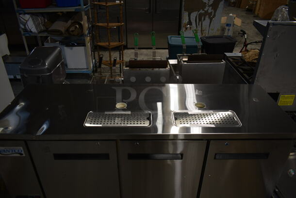 BRAND NEW SCRATCH AND DENT! 2023 Avantco 178UDD72HCS Stainless Steel Commercial Direct Draw Kegerator w/ 2 Beer Towers. 115 Volts, 1 Phase. Stock Picture Used as Gallery. Tested and Powers On But Does Not Get Cold
 - Image 4 of 9