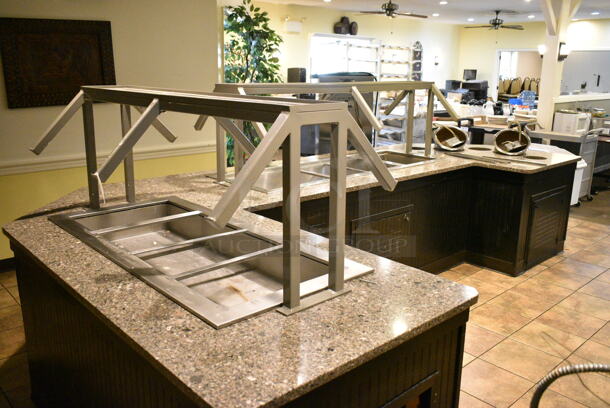 Buffet Station w/ 2 Inserts, 2 Soup Food Warmer Inserts and 2 Sneeze Guards. BUYER MUST REMOVE: Bring Tools and Manpower Needed To Remove This Item. This Unit Was In Working Condition When the Restaurant Closed. (main dining room) - Image 10 of 10