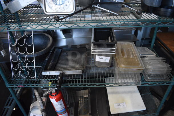 ALL ONE MONEY! Lot of Steel Drop In Bins, Plastic LIds In Various Sizes, AND MORE!  